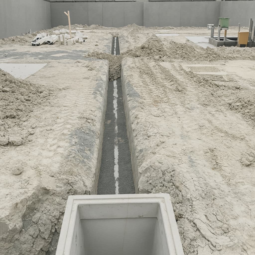 Below ground drainage installation.